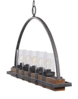 Atwood - 5 Light Rustic Linear Chandelier - Light Brown
