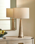 Perkins - Travertine Table Lamp - Brown