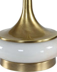 Molena - Brass & Pearly Stone Table Lamp - Brass,Gold,White