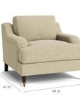 Stockten English Arm Chair with Casters