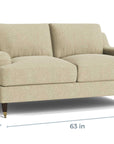 Stockten English Arm Loveseat with Casters