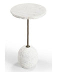 Aeirith - Accent Table - Natural Edge White Marble / Antique Brass