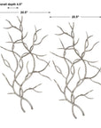 Silver Branches - Wall Art (Set of 2) - Silver