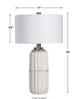 Azariah - Crackle Table Lamp - White