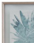 Burlap Ocean Palm III Framed Print - Light Blue