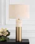 Gravitas - Elegant Brass & Stone Lamp