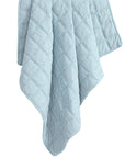 Stella - Faux Silk Velvet Double Box Stitch Throw - Icy Blue