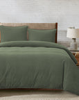 Cotton Canvas - Queen Stonewashed Duvet Cover Set Set of 3 - Duffle Bag