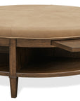 Cashiers - Cocktail Ottoman - Chestnut / Vintage Ecru
