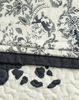 Clara - Full/Queen Cowhide Reversible Quilt Set Set of 3 - Black