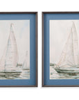 Sail Scribble I Framed Print - Blue