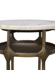Moira - Side Table - White / Gold
