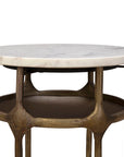 Moira - Side Table - White / Gold