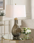 Shyla - Dark Glass Table Lamp - White
