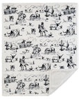 Campfire - Ranch Life Western Toile Campfire Sherpa Throw 6 Per Carton - Black / White