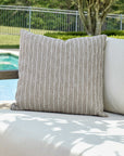 Involve - Outdoor Striped Pillow - Gray / White