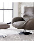 Ranlo Leather Swivel Recline Accent Chair