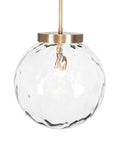 Gaia - 1 Light Watered Glass Pendant - Brass