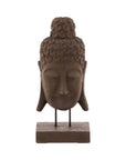 Carved Buddha Head - Dark Brown
