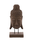 Carved Buddha Head - Dark Brown
