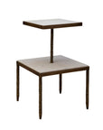 Antony - Side Table - White / Bronze