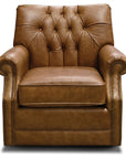 Perry - Leather Swivel Chair With Nails
