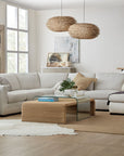Amani - Rope And Glass Cocktail Table - Light Brown
