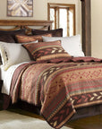 Broken Arrow - Twin Reversible Quilt Set Set of 2 - Red / Tan / Brown