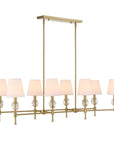Arques - 8 Light Linear Chandelier - White / Gold