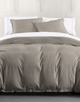 Hera - King Washed Linen Flange Duvet Cover Set (Set of 3) - Taupe