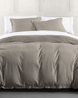 Hera - King Washed Linen Flange Duvet Cover Set Set of 3 - Taupe