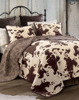 Elsa Cowhide - Twin Reversible Quilt Set Set of 2 - Chocolate