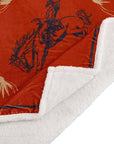 Campfire - Marfa Campfire Sherpa Throw Sunset Rider, 6 Per Carton - Red