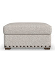Milo - Fabric Cocktail Ottoman With Nailhead Trim