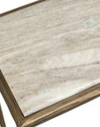 Minerva - Marble Top Console Table - Brass / Gray / White
