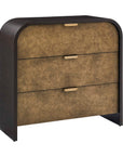 Byrams - 3 Drawer Oak Chest - Brown / Gold / Woodtone