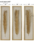 Palma - Leaf Shadow Box (Set of 3) - Gold