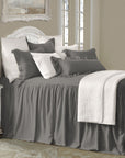 Luna - Full Washed Linen Bedspread Set Set of 3 - Slate
