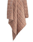 Stella - Faux Silk Velvet Double Box Stitch Throw - Dusty Rose