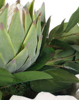 Protea Blooms - Bowl Centerpiece - Green / White