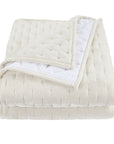 Stella - Full/Queen Faux Silk Velvet Pintuck Quilt - Stone