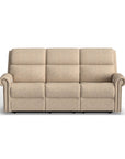 Bernard - Power Reclining Sofa With Console, Power Headrests & Lumbar, Nailhead Trim