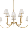 Poppins - 8 Light Brass Chandelier - White / Gold