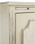 Linen & Beaded Front End Table - White
