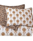 Woodstock - Full/Queen Reversible Quilt Set Set of 3 - White / Tan