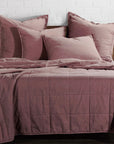 Cotton Canvas - King Stonewashed Coverlet Set Set of 3 - Sarsaparilla