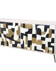 Xander - Server - White Wash Mango / Mosaic Ivory / Brass / Ebony