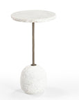 Aeirith - Accent Table - Natural Edge White Marble / Antique Brass