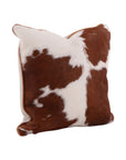 Hair on Hide Accent Pillow - Dark Brown / White