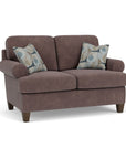 Moxy - Fabric Loveseat, T-Shaped Seat Cushion, Curved Sock Arms